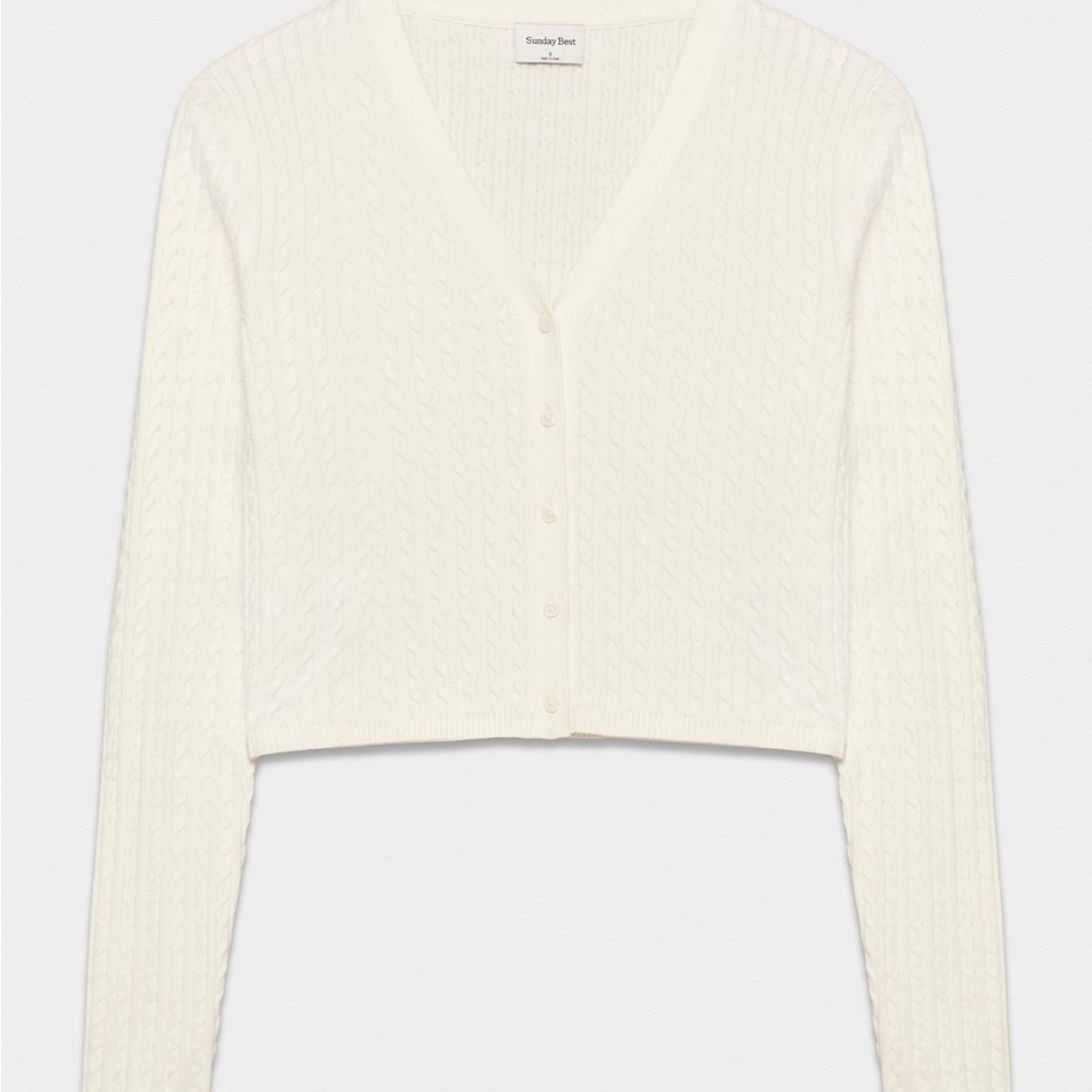 Sunday Best Keaton Cardigan Cable Knit Fitted